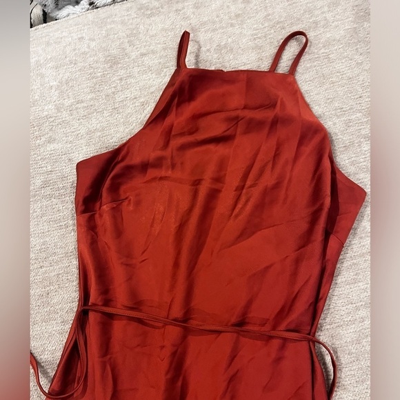 The Fifth Label Orange Midi Satin Dress With Tie Back Size XS Revolve - Picture 2 of 7